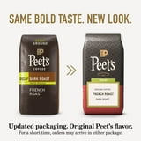 Peet's Coffee Decaf French Roast Premium Dark Roast Ground Coffee, Arabica, 10.5 oz