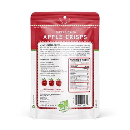 Nature’s Turn Freeze-Dried Apple Crisps, No Added Sugar, Healthy Natural Fruit Crisp Snack for School Lunches, 2 Pack (1.2 oz Each)