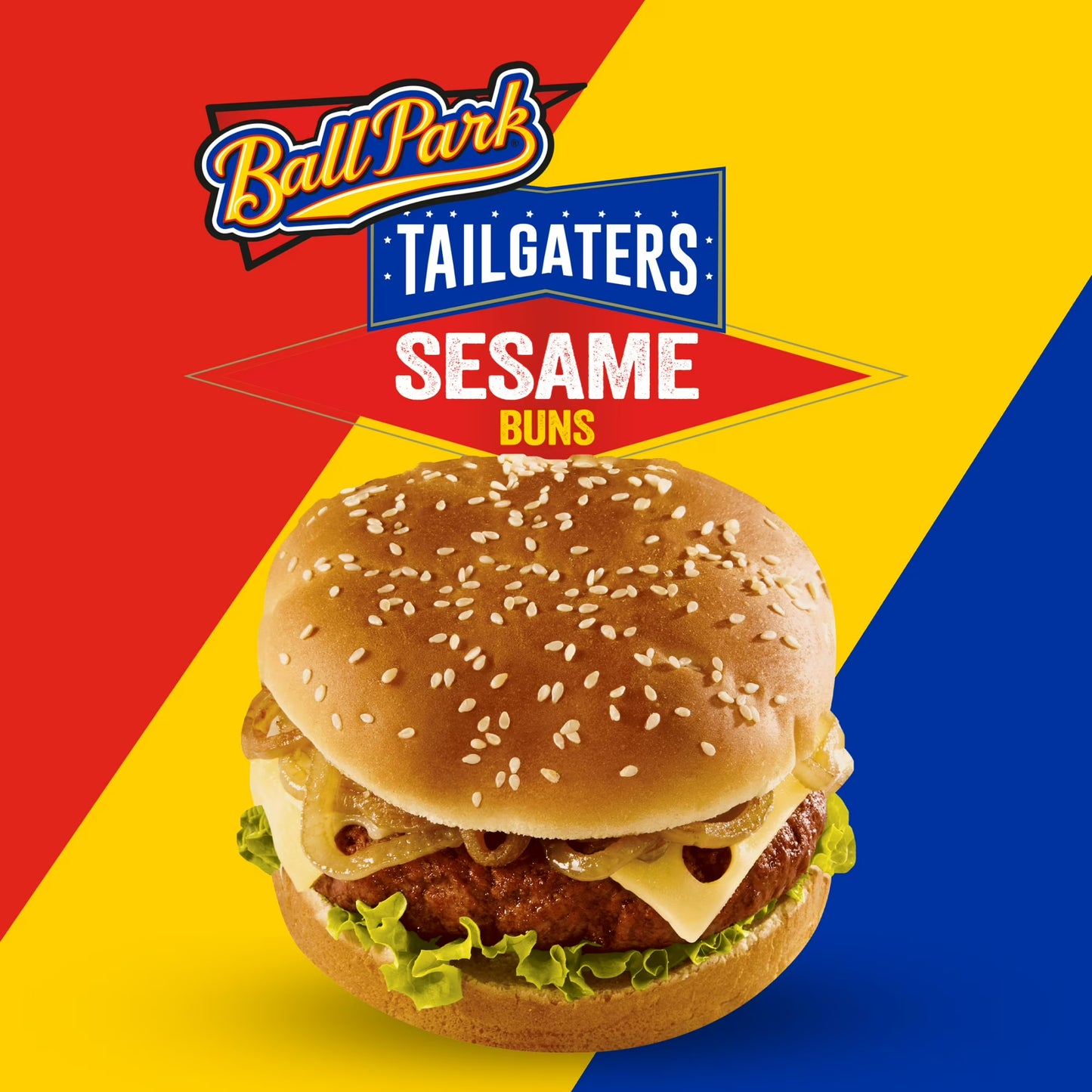 Ball Park Tailgaters Sesame Buns, 8 count, White Hamburger Buns, 21 oz Bag