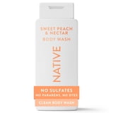 Native Body Wash for Women & Men, Sulfate Free, Sweet Peach & Nectar, 18 fl oz