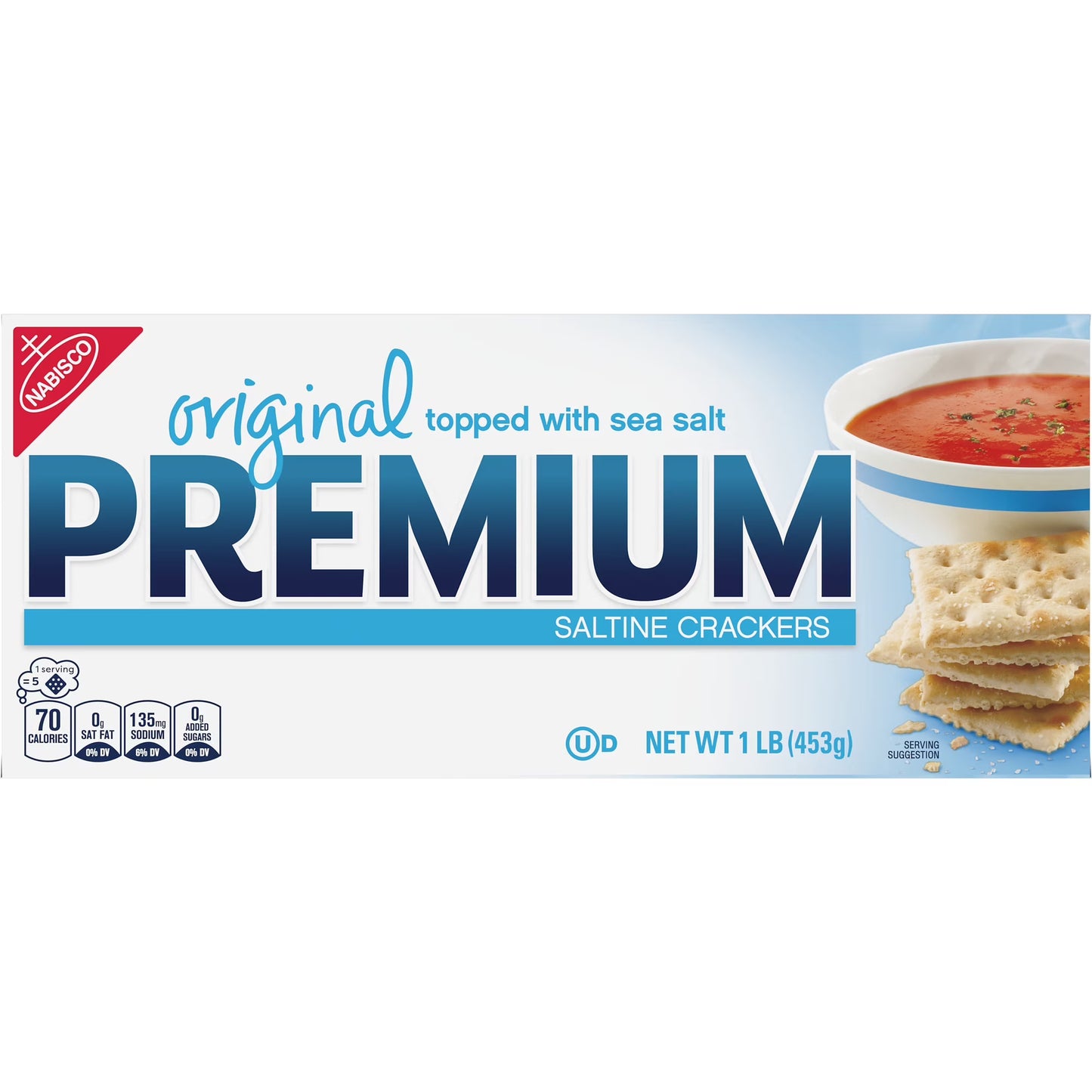 (3 pack) Premium Original Saltine Crackers, Lunch Snacks, 16 oz