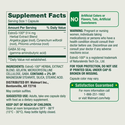 Spring Valley Menopause Support with Estro-G 100 for Women's Health Capsules, 30 Count
