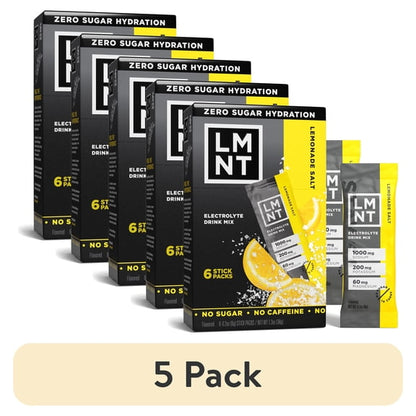 (5 pack) LMNT Zero Sugar Electrolyte Drink Mix - Lemonade - 6 Count