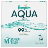 Pampers Aqua Pure Baby Wipes Unscented, 7-Pack, 392 Total Count (Select for More Options)