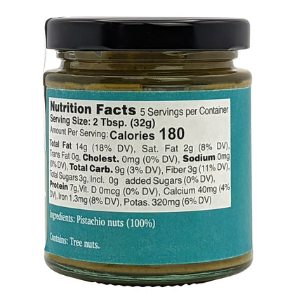 Nutural World - Crunchy Pistachio Butter 6 oz (170g) - Great Taste Award Winner - Pure 100% Single Ingredient - Vegan, Kosher, Paleo Friendly