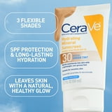 CeraVe Sunscreen Tinted Hydrating 100% Mineral Broad-Spectrum Lotion SPF 30 for Face with Sheer Tint