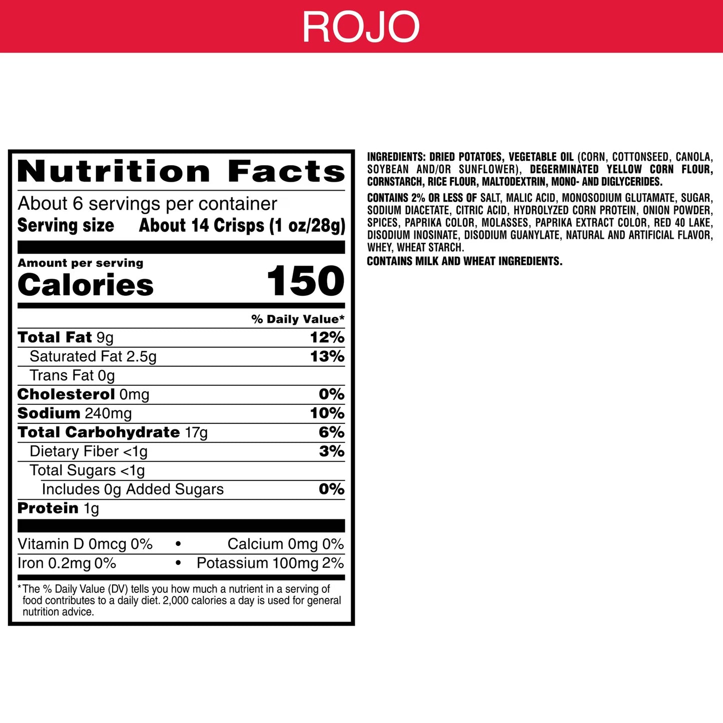 Pringles Rojo Potato Crisps Chips, Lunch Snacks, 5.5 oz Canister