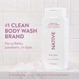 Native Body Wash, Vanilla & Cactus Flower, Sulfate Free, for Women & Men, 18 fl oz