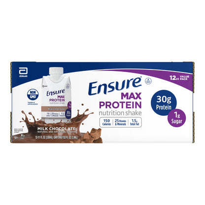 Ensure Max Protein Shake, 30g Protein, Milk Chocolate, 11 fl oz, 12 Pack