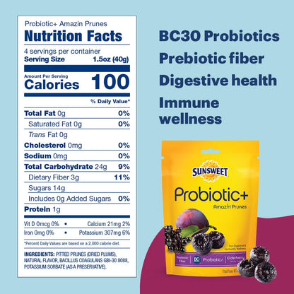 Sunsweet Probiotic+ Prunes 4 Pack