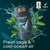 Degree Men Antiperspirant Deodorant 72-Hour Sweat and Odor Protection Sage & Ocean Mist Antiperspirant For Men With Body Heat Activated Technology, 2.6 oz