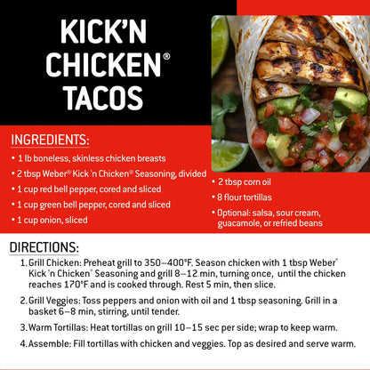 Weber Kick'n Chicken Seasoning, Gluten Free, 5 oz