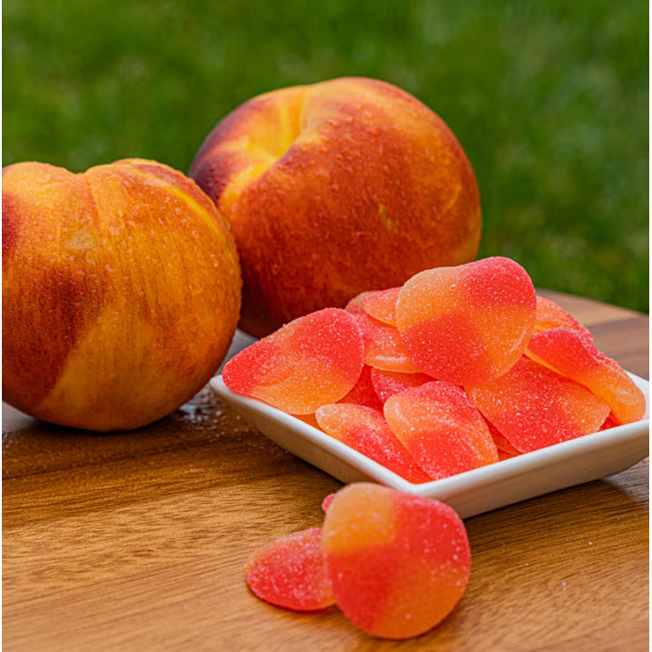 HARIBO Peaches Gummies Fruity Peach Flavor Gummy Candy, 8 oz, Share Size Bag