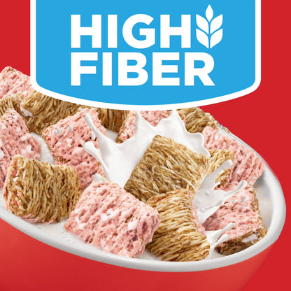 Kellogg's Frosted Mini-Wheats Strawberry Breakfast Cereal, High Fiber, Family Size, 20 oz