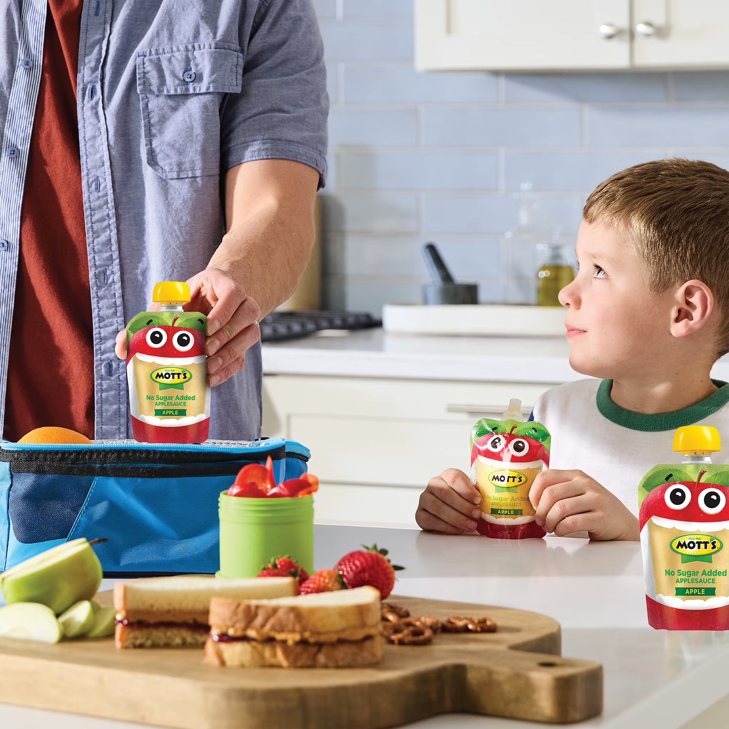 Mott's No Sugar Added Applesauce Variety Pack, 3.2 oz, 20 Count Clear Pouches