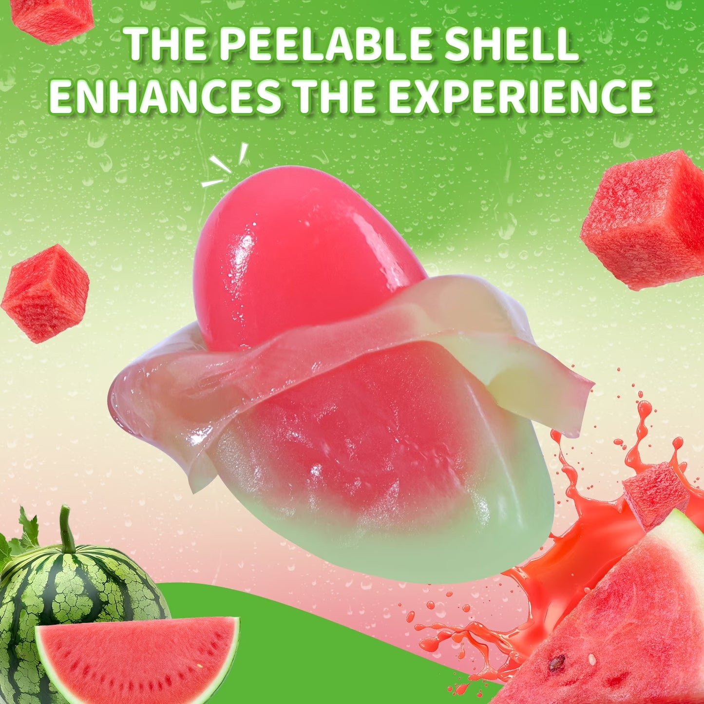 Amos Peelerz, Gummy Candy, Watermelon Flavor, Peelable Gummy, 3 oz Bag