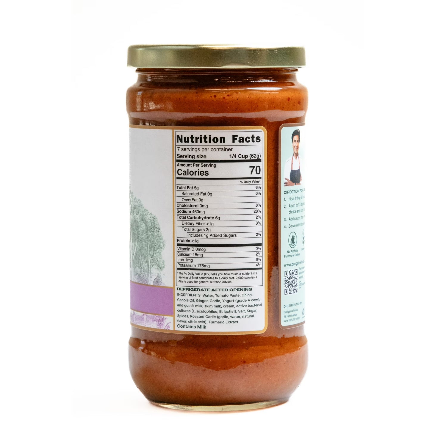 (2 pack) Bungalow Foods Caramelized Onion Indian Simmering Sauce, 16oz