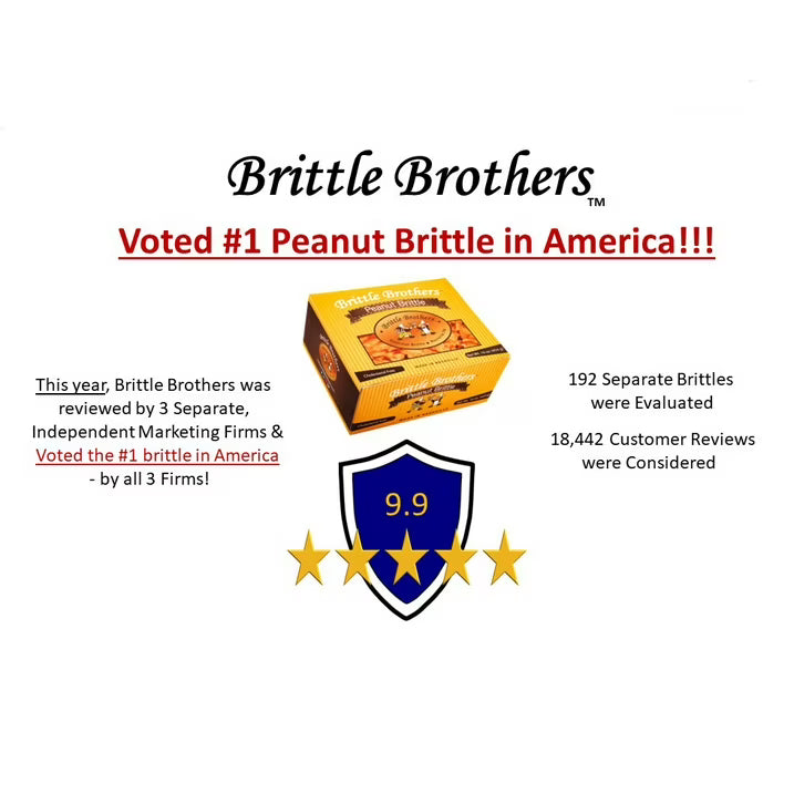 Brittle Brothers Peanut Brittle - 5 oz. Gift Bag - Gourmet Candy - Nashville Whiskey Bourbon Peanut Brittle Pecan Cashew Candy Snack Mothers Day Fathers Christmas Valentines Day Graduation Corporate
