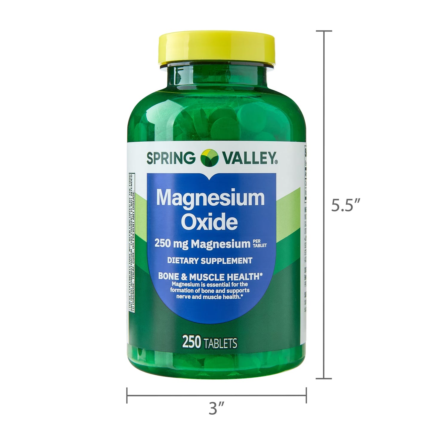 Spring Valley Magnesium Dietary Supplement Tablets for Bone and Muscle Health, 250 mg, 250 Count