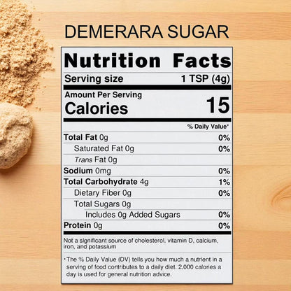 Michele’s Pantry Demerara Sugar (Unrefined Cane Sugar), 4 lbs, Allergen Free