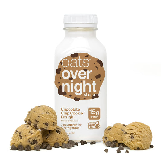(4 pack) Oats Overnight Chocolate Chip Cookie Dough Protein Overnight Oatmeal Shake, 2.1 oz, 1 Count