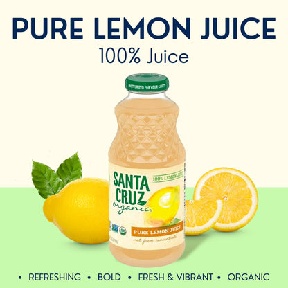 (2 pack) Santa Cruz Organic 100% Pure Lemon Juice, 16 Fluid Ounces