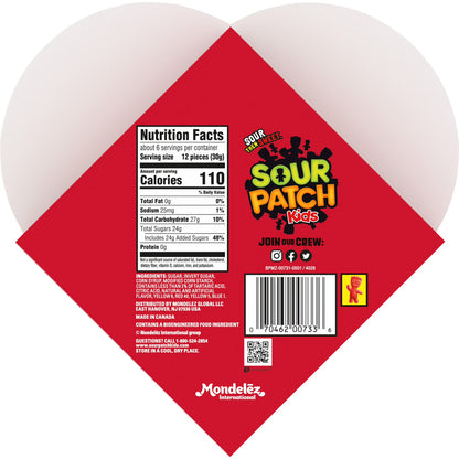SOUR PATCH KIDS Soft & Chewy Valentines Day Candy, 6.8 oz Heart Shaped Box