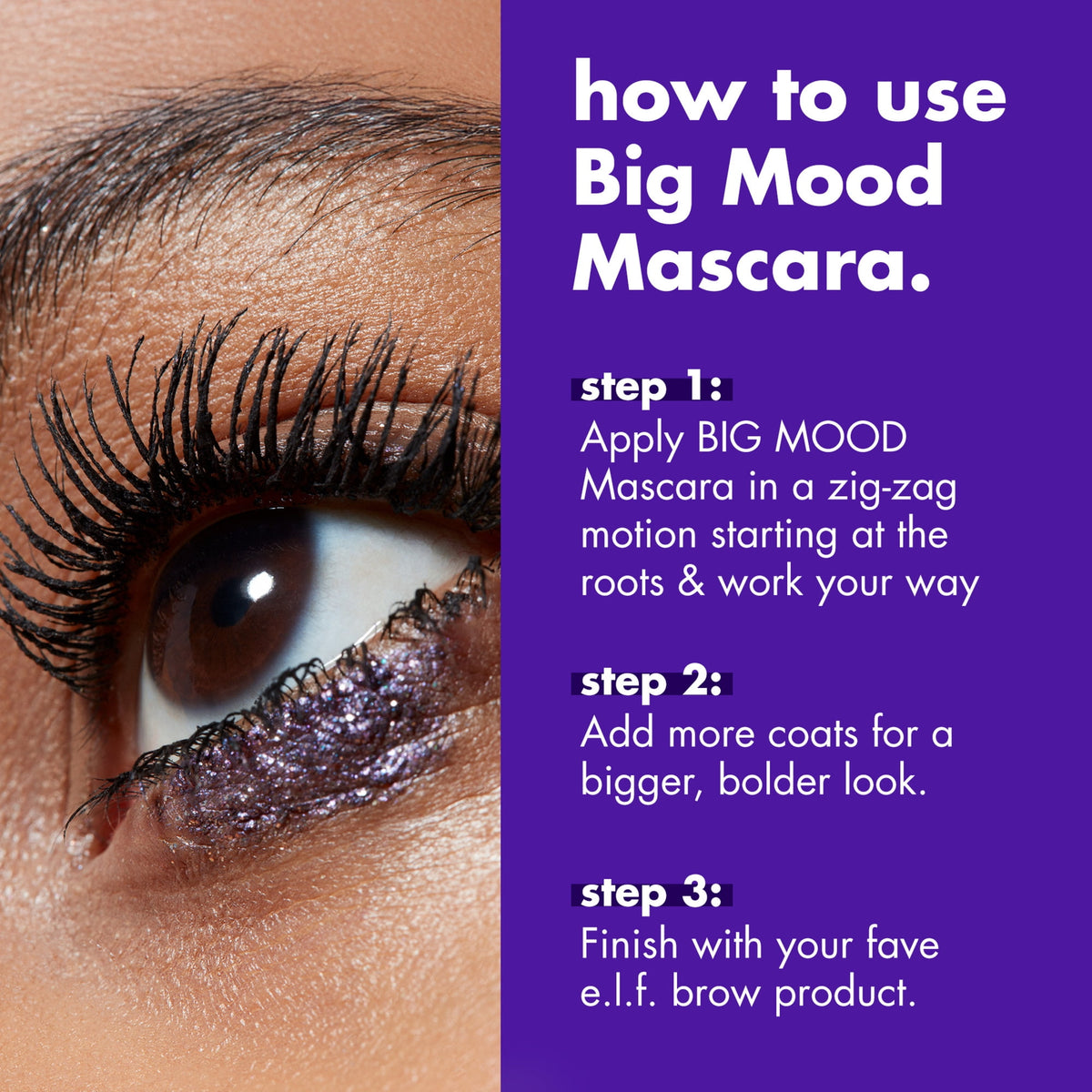e.l.f. Big Mood Mega Volume & Lifting Mascara, Black, 0.3 fl oz