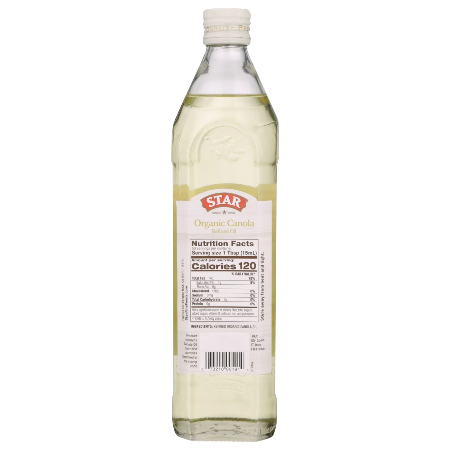 Star Organic Canola Refined Oil, 750ml Bottle