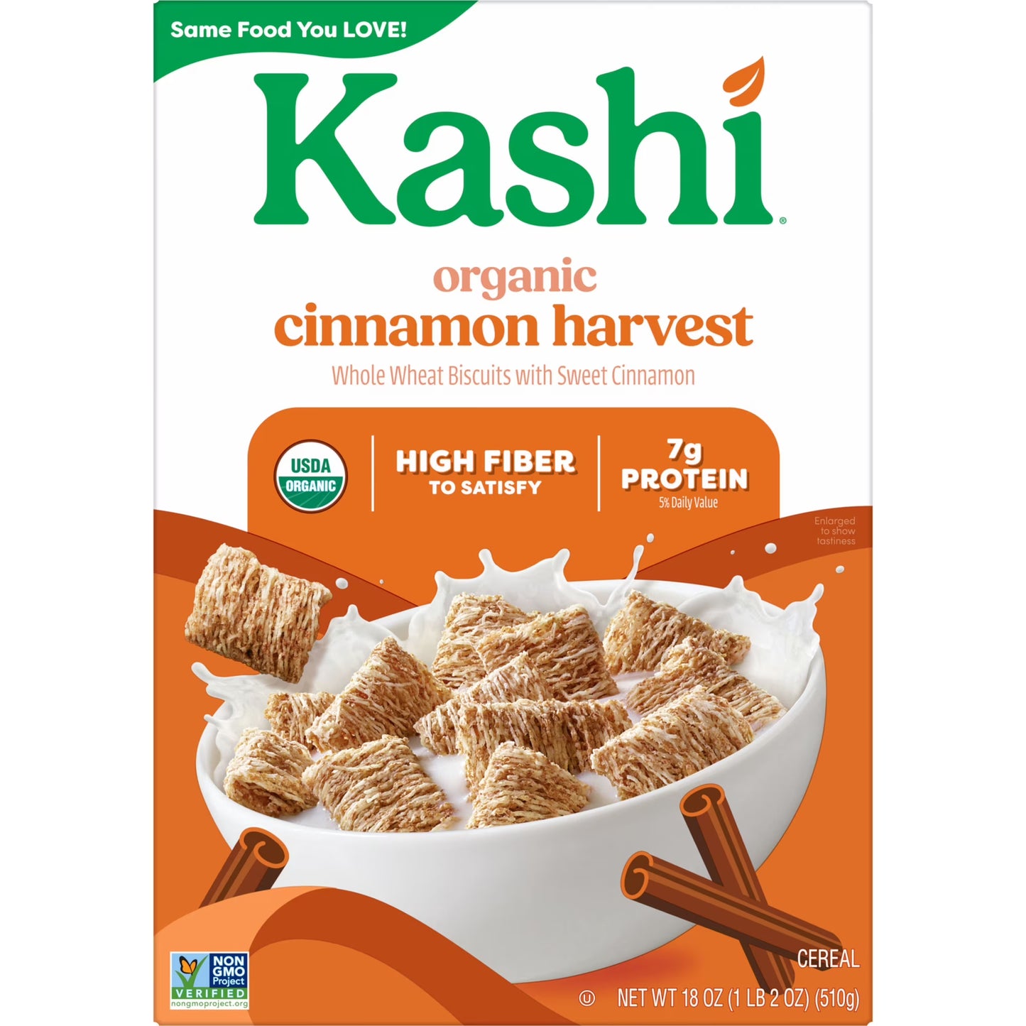 Kashi Cinnamon Harvest Breakfast Cereal Box, 18 oz