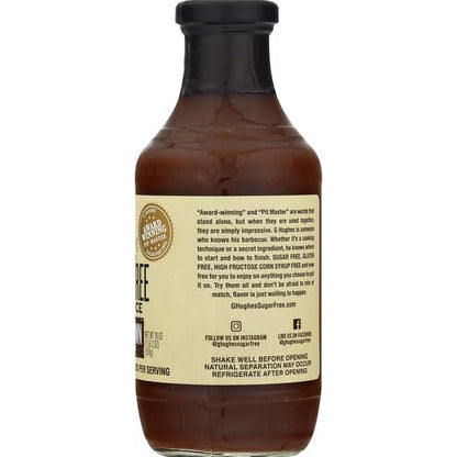 Pack of 6, G Hughes Sugar Free Maple Brown BBQ Sauce, 18 oz