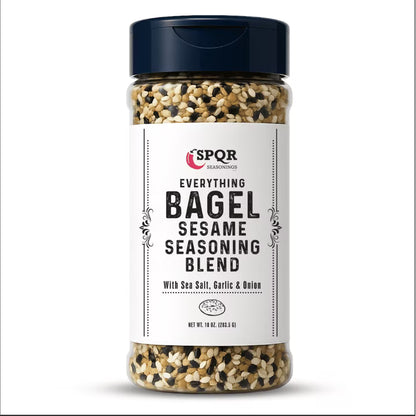 Everything Bagel Seasoning Blend by SPQR Seasonings Original XL 10 oz. Jar Delicious Blend of Sea Salt and Mixed Spices