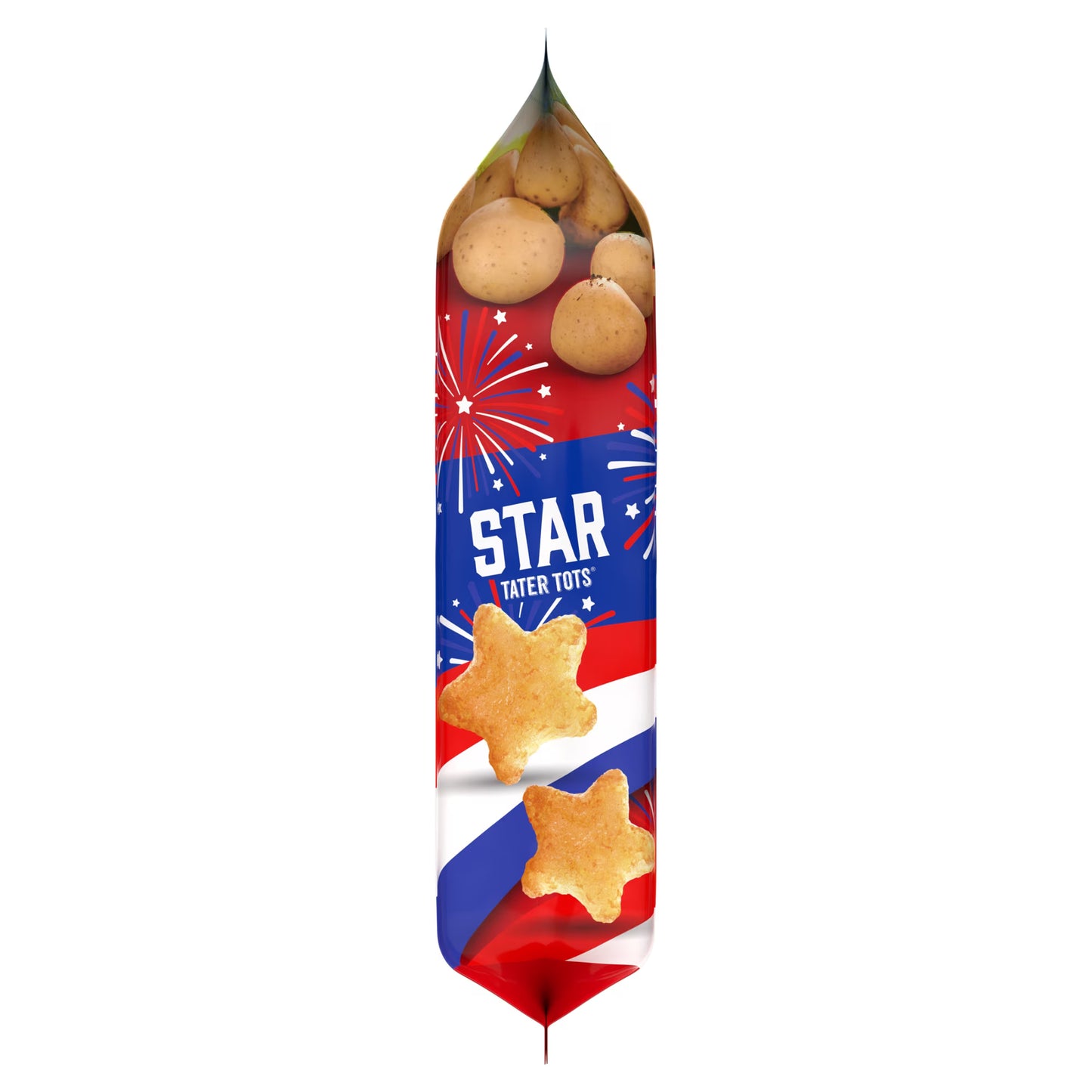 Ore-Ida Star Shaped Tater Tots Seasoned Shredded Frozen Potatoes, 1 Bag, for Easy Snacks and Dinner Sides, Gluten-Free, 28 oz