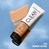COVERGIRL Clean Invisible Liquid Foundation, 123 Warm Nude, 1.0 fl oz