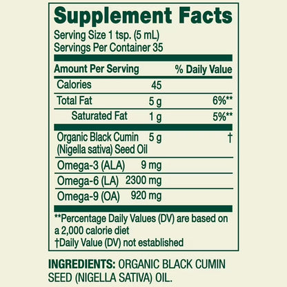(3 pack) Spring Valley Organic Cold Pressed Black Seed Oil, 6 fl oz