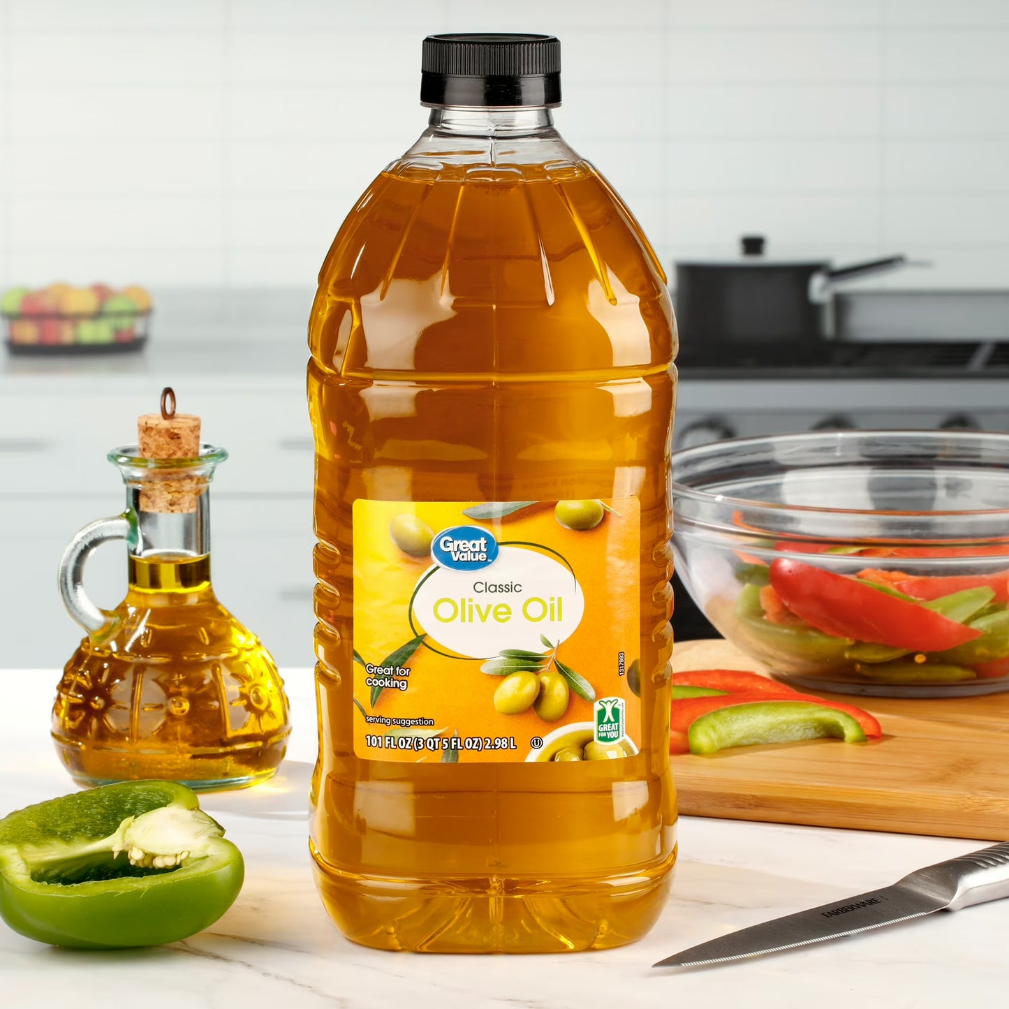 (4 pack) Great Value Classic Olive Oil for Cooking 101 fl oz