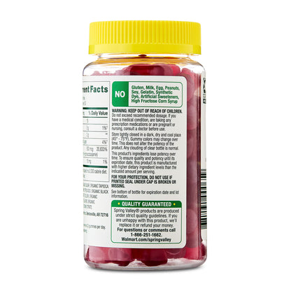 Spring Valley Vitamin B12 Supplement Vegetarian Gummies for Metabolism Support, Raspberry Flavor, 500 mcg, 100 Count