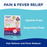 Equate Children's Pain & Fever Relief Acetaminophen Chewable Tablets, 160 mg, Grape Flavor, Ages 2 to 11 Years, 24 Count, Compare to Children's TylenolÂ Active Ingredient