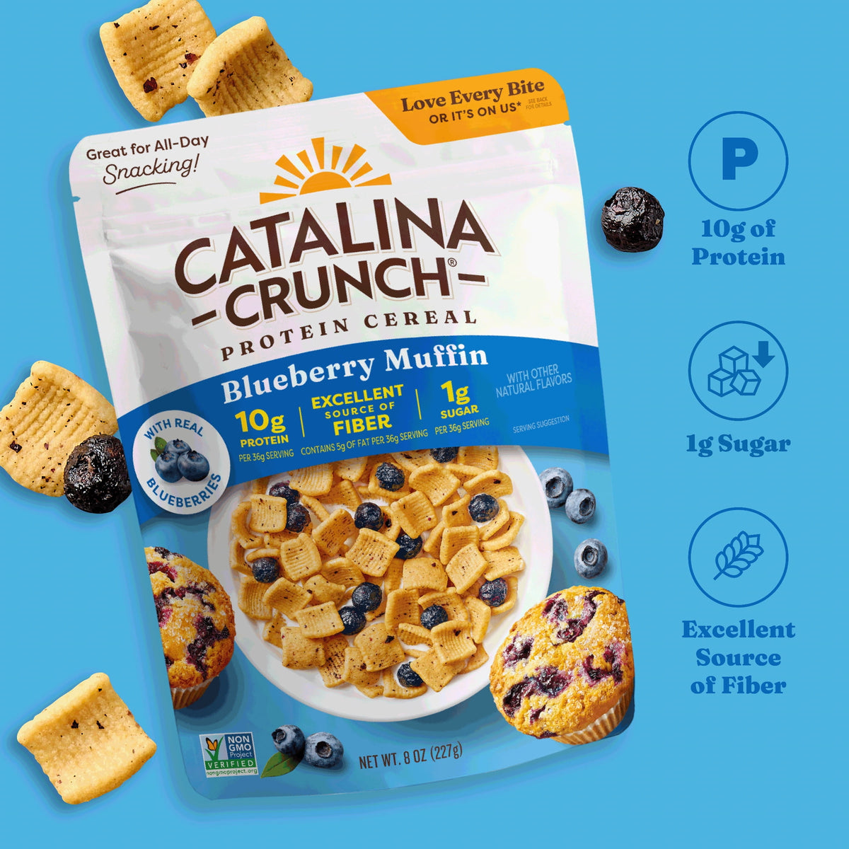 Catalina Crunch Protein Cereal, Blueberry Muffin With Real Blueberries 8 oz