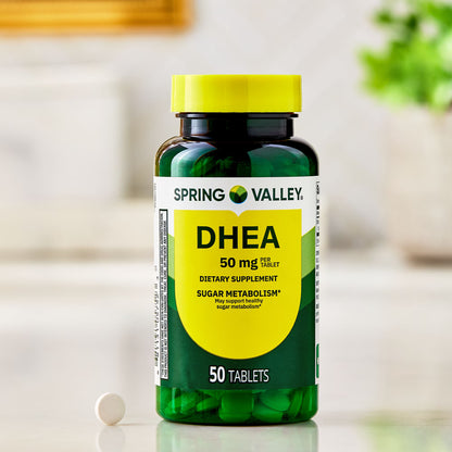 (2 pack) Spring Valley DHEA 50mg Tablets, Dietary Supplement, 50 Count