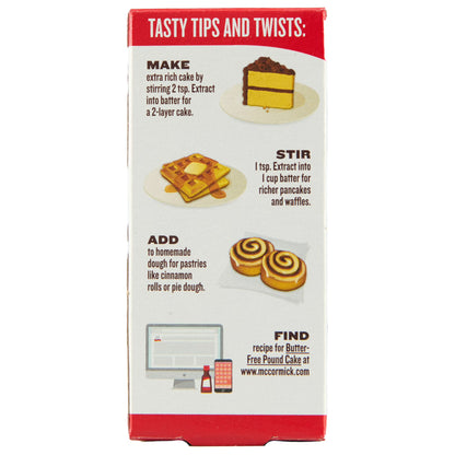 McCormick Butter Extract With Other Natural Flavors, 1.0 fl oz Box