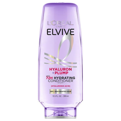L'Oreal Paris Elvive Hyaluron Plump Hydrating Hair Conditioner, Moisturizing, Squeeze, 13.5 fl oz
