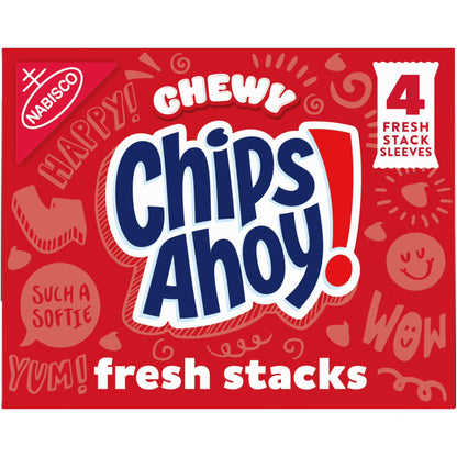 CHIPS AHOY! Fresh Stacks Chewy Fudgy Chocolate Chip Cookies, 8.66 oz (4 Multi Snack Packs)