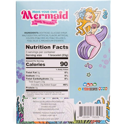 4YoreElves Mermaid Candy Bracelet Kit, String Your Own Candy Jewelry: Novelty Mermaid Jewelry DIY Kit, Little Party Favors, Individual Pack