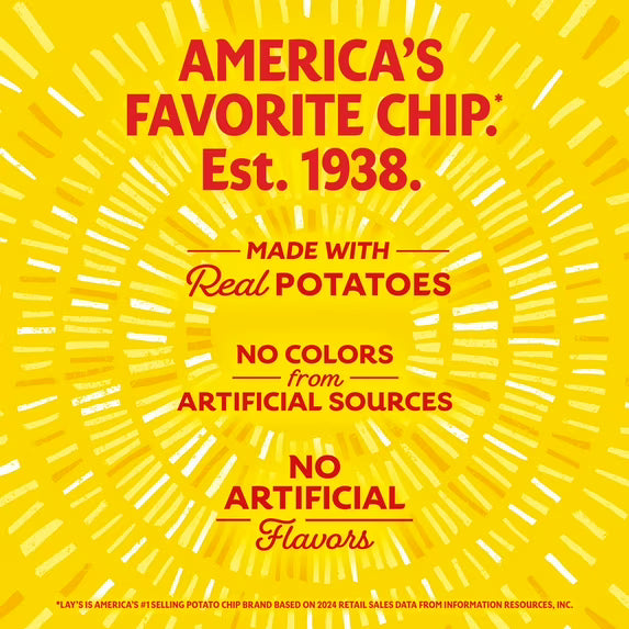 Lay's Wavy Hickory BBQ Flavored Potato Chips, 7.5 oz Bag