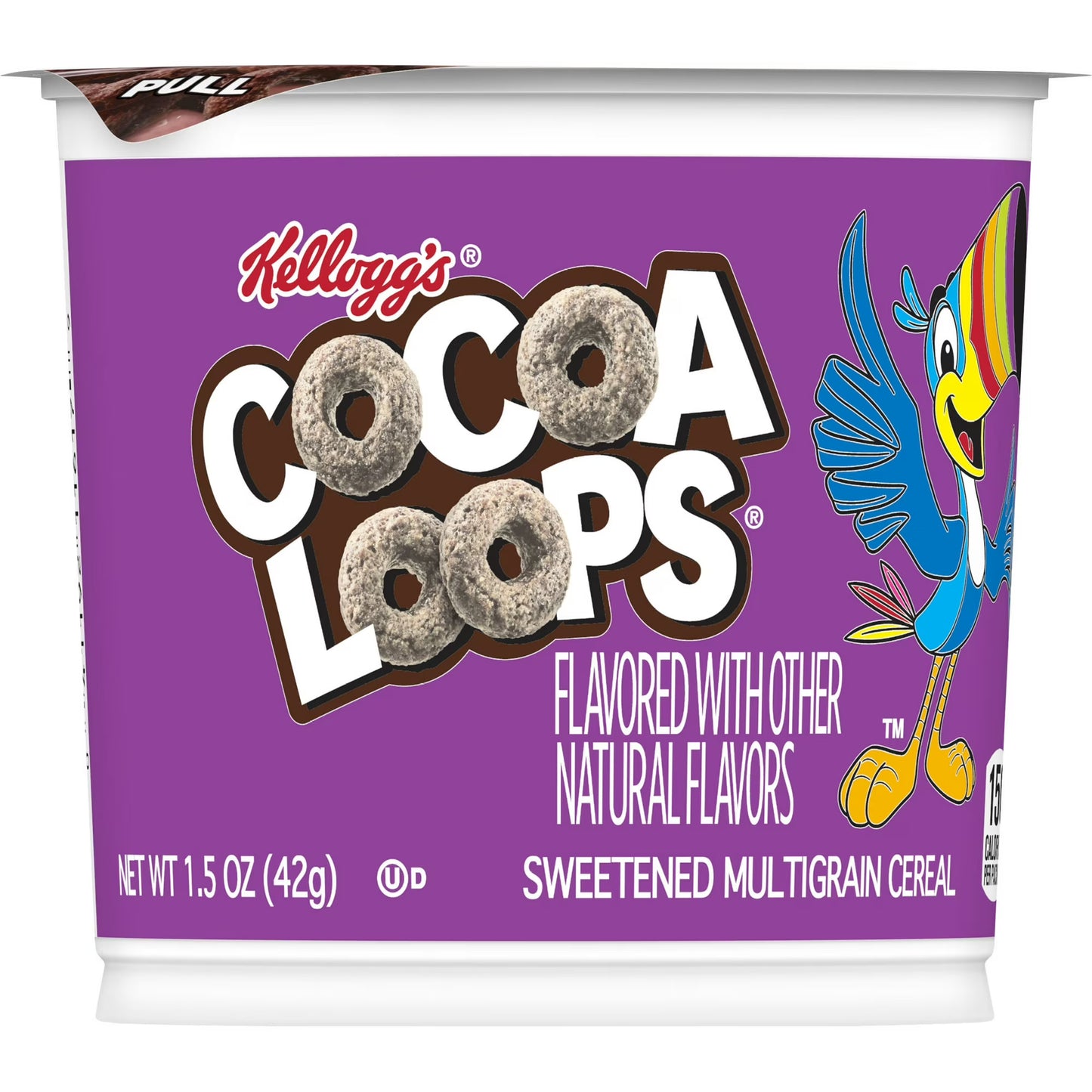 Kellogg's Cocoa Loops Original Breakfast Cereal, Good Source of Fiber Cup, 1.5 oz