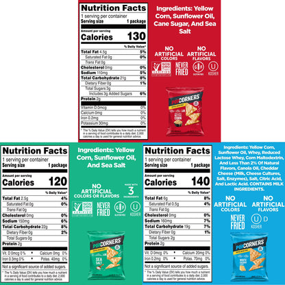 PopCorners Popped Corn Snacks, 3 Flavor Variety Pack Chips Gluten Free, 1oz 20 count