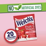 (3 pack) Welch's Fruit 'N Yogurt Strawberry Soft Fruit Snacks, .7 oz, 20 Count