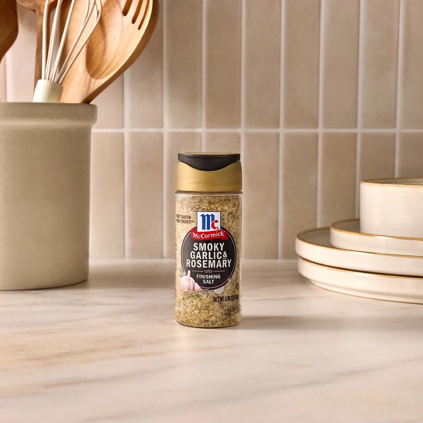 McCormick Smoky Garlic and Rosemary Finishing Salt, 3.88 oz Bottle