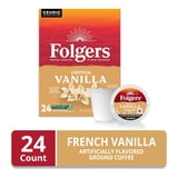 Folgers French Vanilla Artificially Flavored Coffee, Mild Roast, Keurig K Cup Pods, 24 Count Box